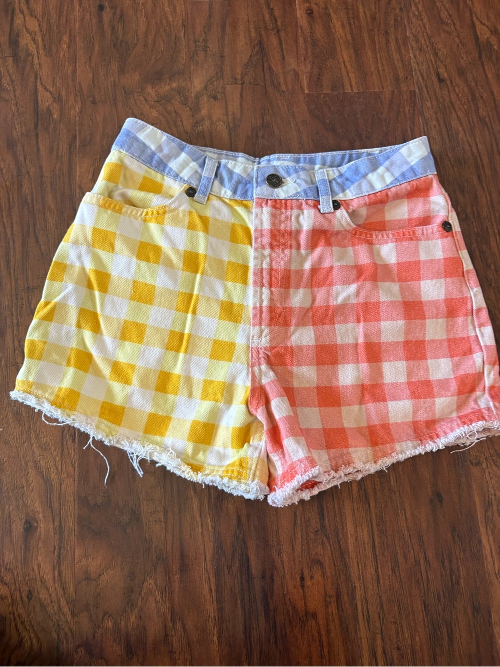 Farm Rio For Anthropologie Gingham Checkered Shorts Size XS